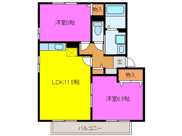 セジュールＭＯＥ　Ａの物件間取画像